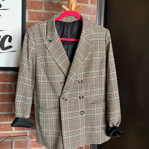🧸 & OTHER STORIES PLAID DOUBLE BREASTED BLAZER - Picture 1 of 7
